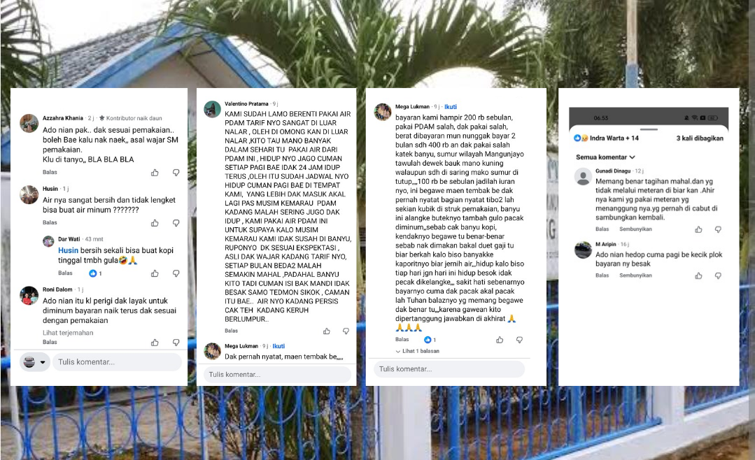 Ramai-Ramai Warga Kayuagung OKI Keluhkan PDAM di Medsos - Air Hanya Pagi, Tarif Mahal, Air Tak Stabil dan Keruh Berlumpur