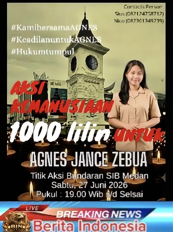 Aksi 1000 Lilin untuk Aknis Jance Zebua: Solidaritas Kemanusiaan dan Seruan Tegaknya Keadilan